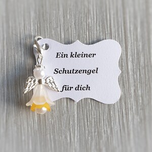 20 pendentifs ange gardien + 20 cartes, baptême, communion, mariage, porte-bonheur, cadeau d'invités argenté, billet d'ange, personnalisable