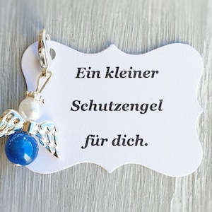 20 Schutzengel + 20 Kärtchen Anhänger Engel Taufe Kommunion Hochzeit Glückbringer Charm Miracle beads Gastgeschenk Vermerk personalisierbar