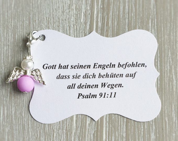 10 Guardian Angel Pendants + 10 Cards Baptism Communion Wedding Lucky Charm Silver Plated Guest Gift Wings Note Personalizable