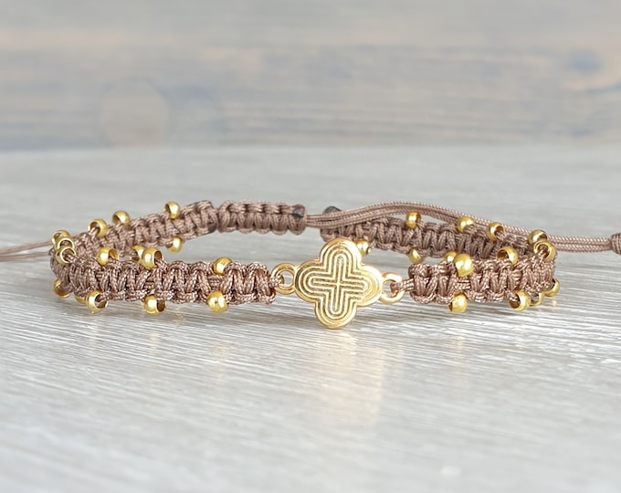 Handmade macrame bracelet cross. Large selection of colors. Pendant angel baptism communion confirmation lucky charm guest gift bracelet