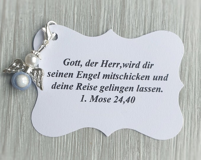 20 Guardian Angel Pendants Angel Baptism Communion Wedding Lucky Charm Miracle Beads Guest Gift Confirmation Personalizable Grey-Blue