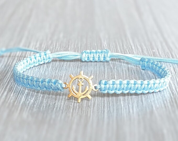 Stainless steel bracelet anchor adjustable in various color combinations stainless steel pendant ladies jewelry maritime gift idea