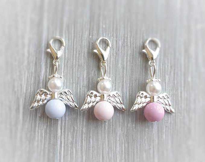 20 Guardian Angel Pendants Angel Baptism Communion Wedding Confirmation Birth Lucky Charm Silver Plated Guest Gift Pastel spc B