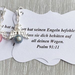 20 Beschermengelhangers + 20 Kaarten Doop Communie Bruiloft Geluksbrenger Kralen Wonderkralen Gastgeschenk Notitie Personaliseerbaar