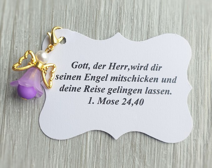 10 Guardian Angel Pendants + 10 Cards Baptism Communion Angel Wedding Lucky Charm Guest Gift Wings Note Personalizable