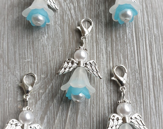 20 Guardian Angel Pendants Angel Baptism Confirmation Angel Birth Communion Wedding Lucky Charm Silver Plated Mother of Pearl Gift