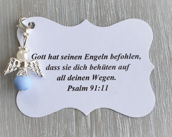 10 Guardian Angel Pendants + 10 Cards Baptism Communion Wedding Lucky Charm Silver Plated Guest Gift Wings Note Personalizable