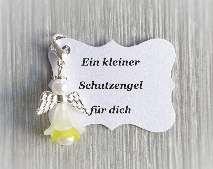 20 Guardian Angel Pendants + 20 Cards Baptism Communion Wedding Lucky Charm Silver Plated Gift Angel Note Personalizable