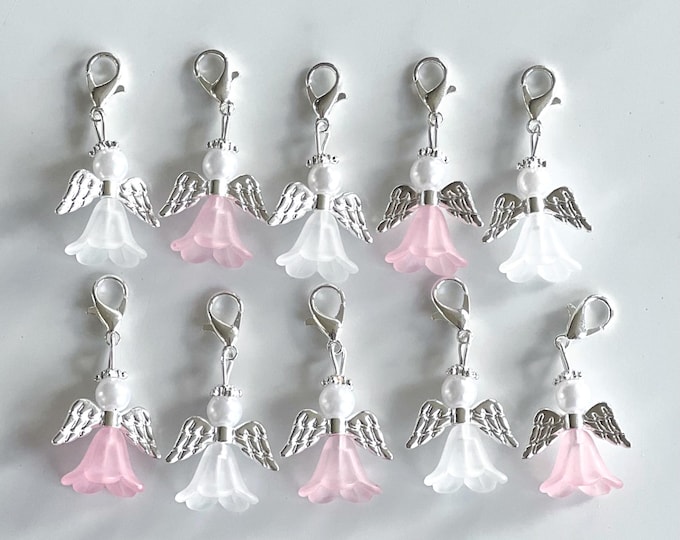 10 guardian angel pendants silver-plated angel baptism communion wedding lucky charm confirmation guest gift