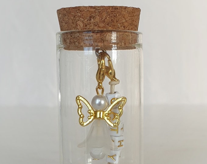 Guardian angel pendant with glass personalized angel wedding baptism communion lucky charm guest gift confirmation little angel