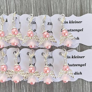 10 beschermengelhangers + 10 kaarten, doop, communie, bruiloft, geluksbrenger, verzilverd gastcadeau, engelnoot, aanpasbaar