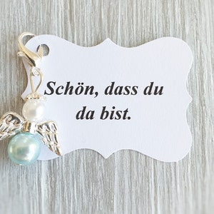 20 Schutzengel Anhänger + 20 Kärtchen Taufe Kommunion Hochzeit Glückbringer Charm Kärtchen Gastgeschenk Engelchen Vermerk personalisierbar