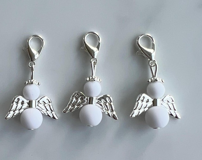 20 guardian angel pendant angel baptism communion wedding lucky charm confirmation charm silver-plated guest gift pearls white matt spb