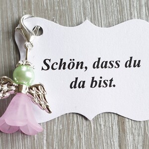 20 beschermengelhangers + 20 kaarten, doop, communie, bruiloft, geluksbrenger, verzilverd gastcadeau, vleugelnoot, aanpasbaar