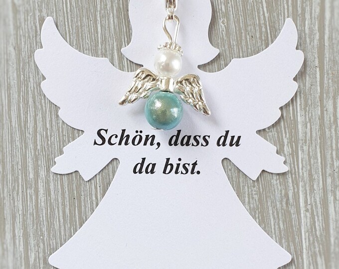 5 guardian angel pendants + 5 cards pendant baptism communion wedding lucky charm silver-plated guest gift angel confirmation light turquoise