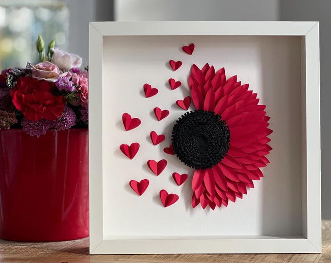 Frame Handmade decorative frame – flower and heart decor gift frame 3D love gift
