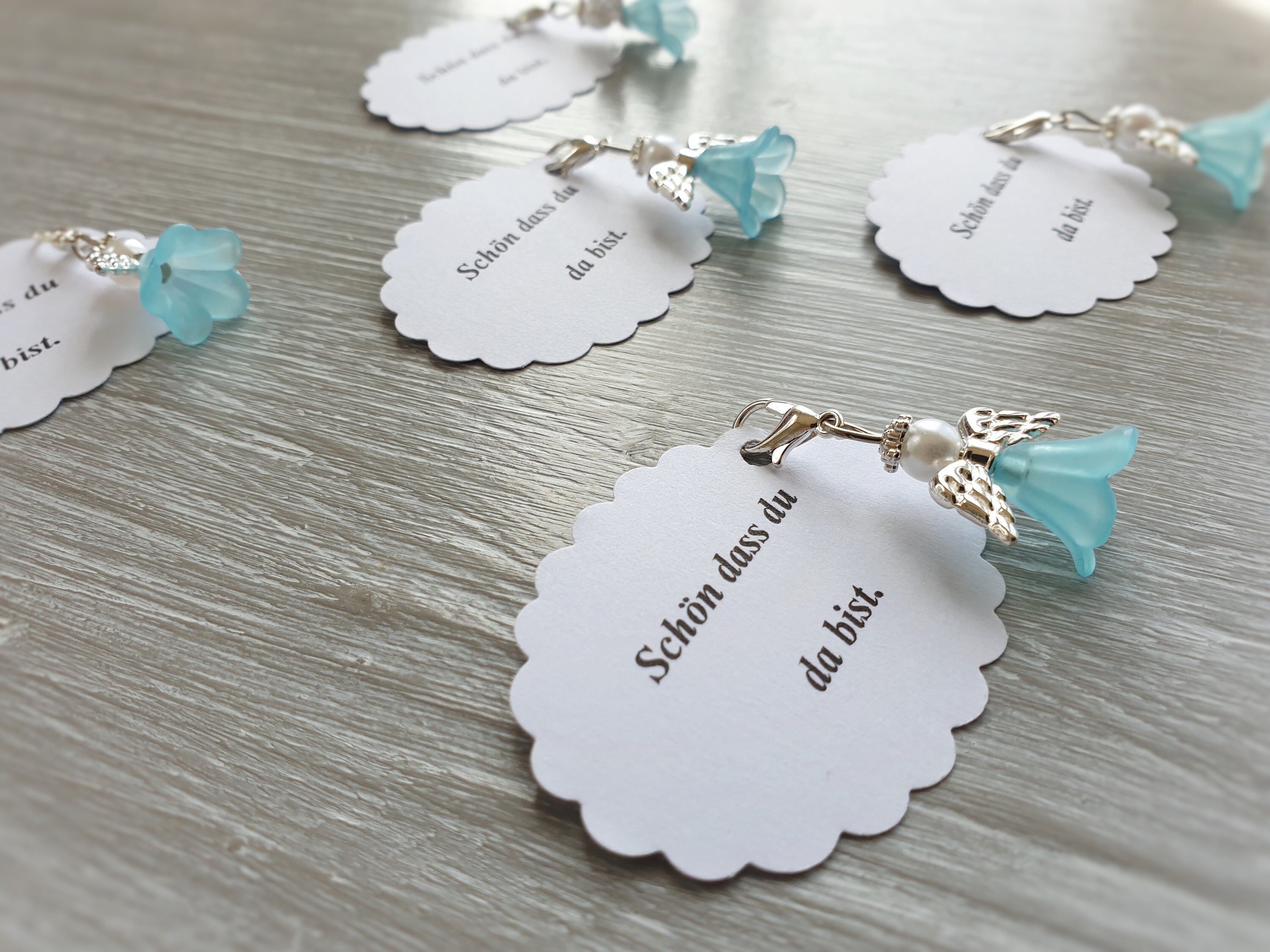 Porte-clés Ange Gardien Porte-bonheur - Pendentif Avec Croix à Quatre Feuilles - Cadeau Baptême, Mariage