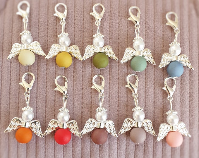 10 Guardian Angel Pendant Angel Baptism Communion Multi-colored Wedding Lucky Charm Silver Plated Gift Colorful Confirmation Angel