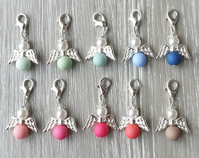 20 Guardian Angel Pendant Angel Baptism Communion Multi-colored Wedding Confirmation Angel Birth Lucky Charm Silver-plated Guest Gift Colorful