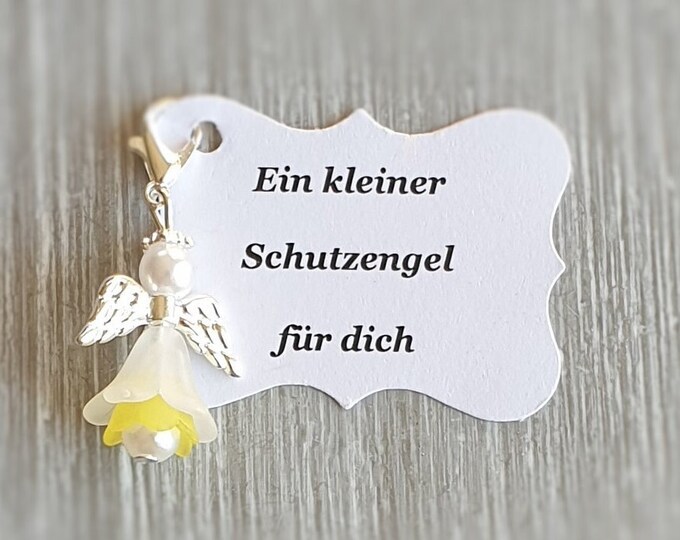 20 Guardian Angel Pendants + 20 Cards Baptism Communion Wedding Lucky Charm Silver Plated Gift Angel Note Personalizable