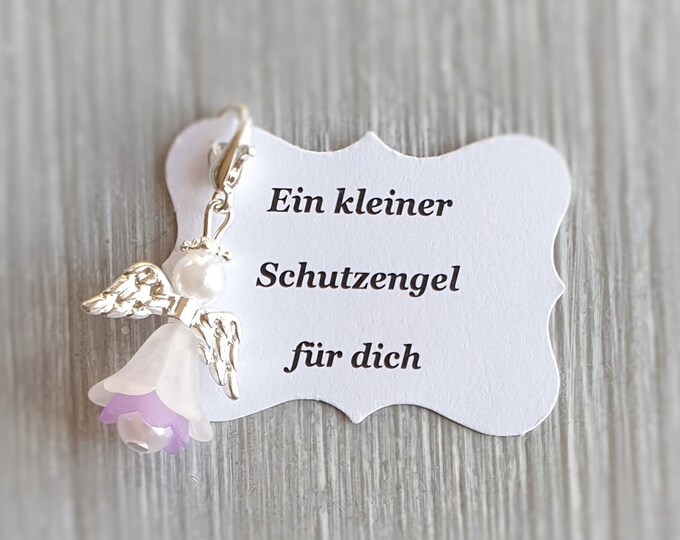 20 Guardian Angel Pendants + 20 Cards Baptism Communion Wedding Lucky Charm Silver Plated Gift Angel Note Personalizable