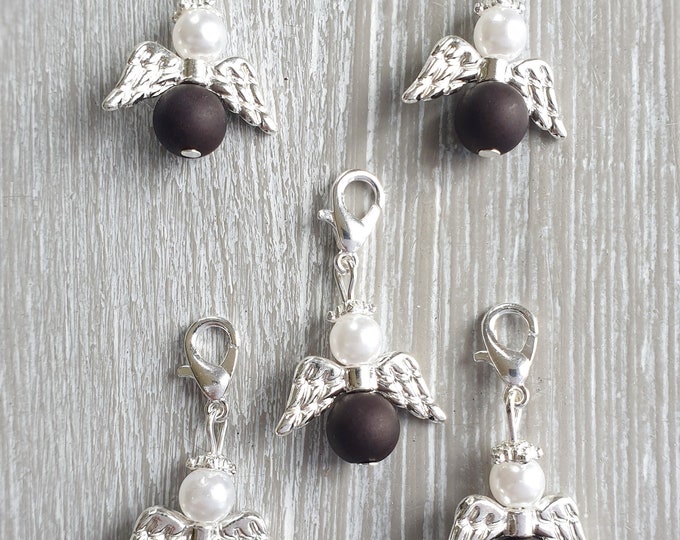 10 Guardian Angel Pendants Angel Baptism Communion Wedding Confirmation Lucky Charm Silver Plated Mother of Pearl Gift Pearls