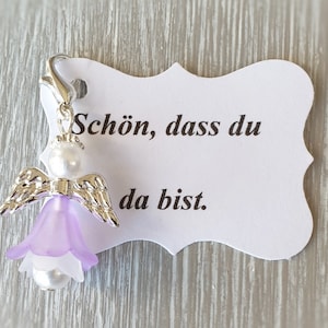 20 Beschermengelhangers Engel Doop Communie Bruiloft Geluksbrenger Verzilverd Gastcadeau Vleugel Opmerking Gepersonaliseerd Paars