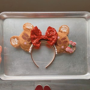 Mickey and Minnie Gingerbread Inspired Ears / Christmas Disney Gingerbread Cookie Inspired Winter Holiday Ears