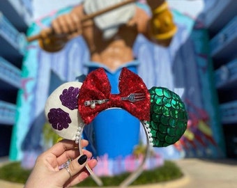 Little Mermaid Inspired / Ariel Disney / Mickey Ears / Dinglehopper / Disney Princess Ariel Ears
