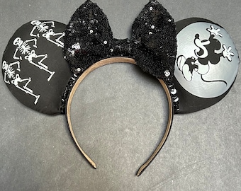 Skeleton Dance Mickey Ears: Glow in the Dark Halloween Headband