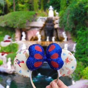 Snow White Woodland Inspired Minnie Mouse Mickey Ears / Snow White Disney Princess Ears / Seven Dwarves Inspired Ears