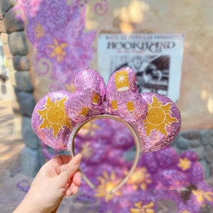 Rapunzel Inspired Minnie Mouse Mickey Ears / Tangled Disney Princess Ears/ Punzie Ears