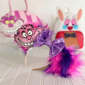 Cheshire Cat/ Alice in Wonderland Inspired Disney Villain Ears / Furry Glow In the Dark Ears