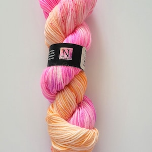 Fingering Superwash Merino Nylon Yarn Nanette Wake Studio Colorway Snapdragon 50-gram Skein Destash