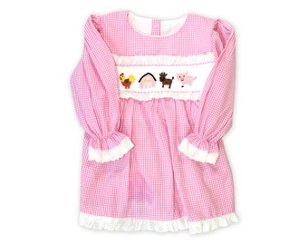 Hand Smocked Farm Themed Dress