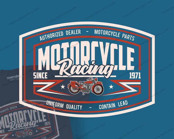 Motorcycle Racing Retro Vintage Vector Graphic Design Ideal Etsy