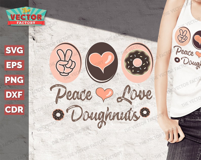 Download PEACE and LOVE Doughnuts COFFEE. Graphic design. Coffee ...
