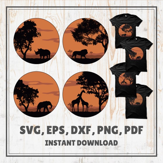 Download Animal Silhouette Svg African Animals Svg African Animals Etsy