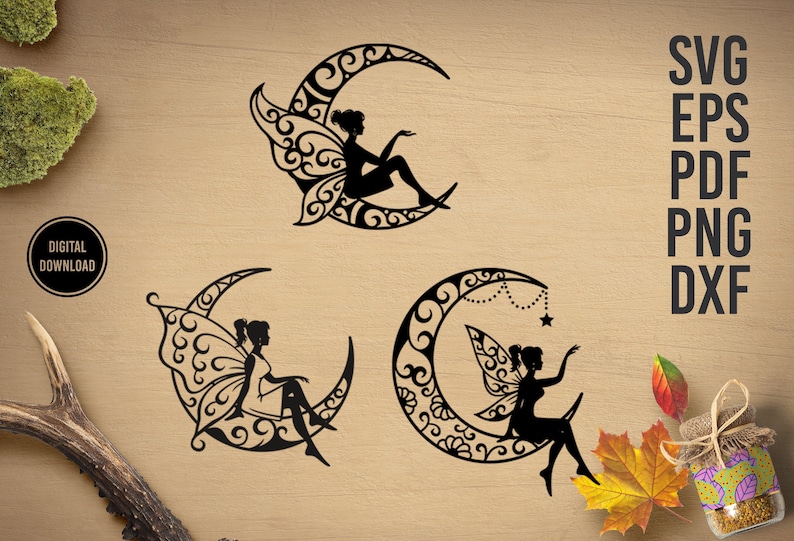 Download Fairy Bundle svg butterfly fairy svg Fairy Mandala moon ...