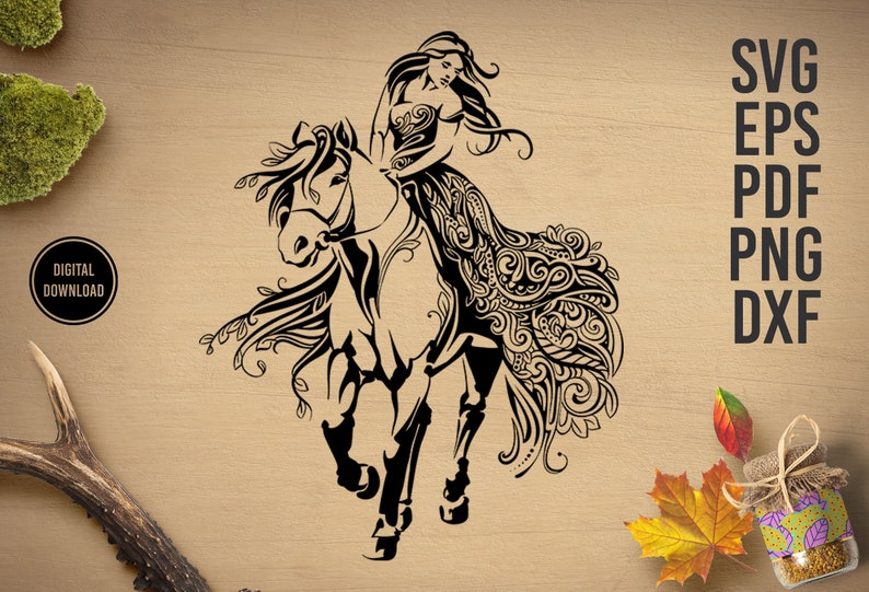 Download Woman riding horse svg Western Horse svg Woman Horse svg | Etsy