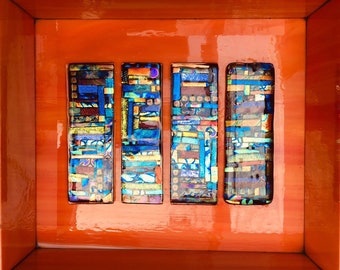 Fused glass tiles | Etsy