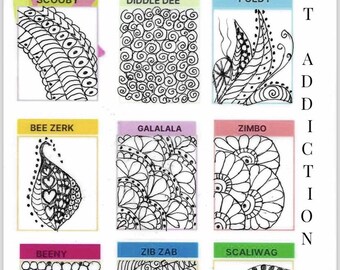 Zentangle coloring page, printable Coloring page, zentangle template, adult relaxation page, stress relief art, black and white pattern