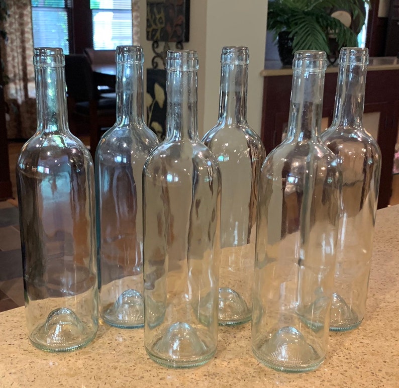 Wine Bottles Clear Wine Bottles Wine Bottle Crafts Empty Etsy