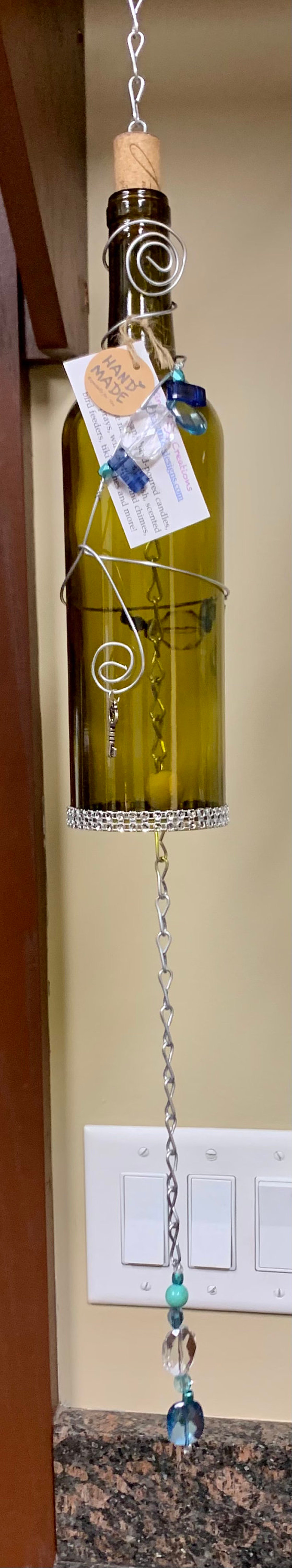 Wind Chimes Garden Wine Bottle Wind Chimes Wine Bottles Etsy