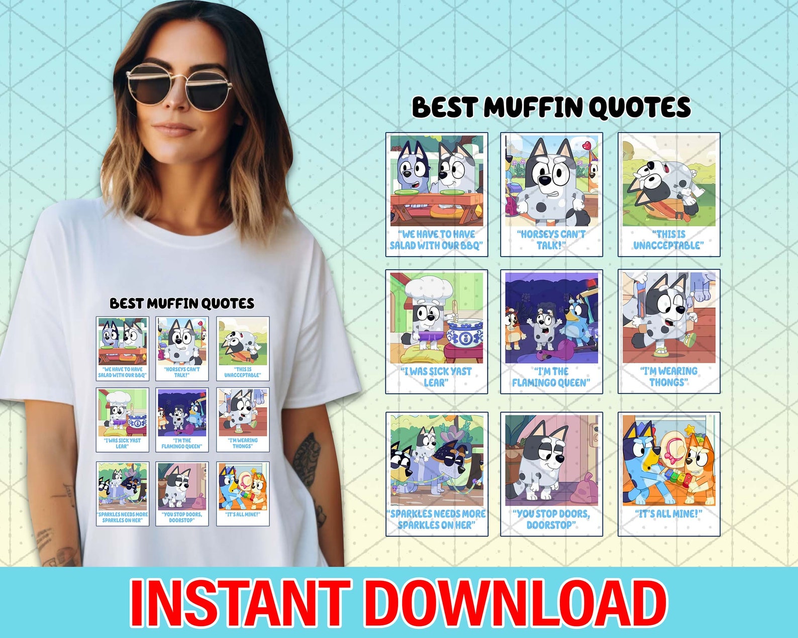 Best Muffin Quotes Bluey PNG, Bluey Family PNG, Bluey Png, Bluey Bingo