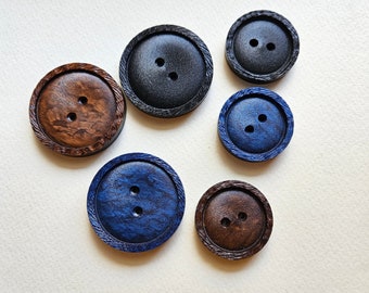 Boutons vintage, boutons années 50, bouton bleu vintage, bouton marron vintage, bouton noir vintage, bouton vintage, vintage