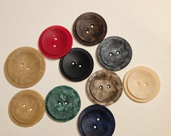 Vintage button, 50s buttons, green button, black button, red button, blue button, beige button, brown button, marbled button, gray button