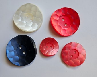 Vintage pearly buttons, 50s buttons, vintage blue button, vintage pink button, vintage red button, vintage white button, vintage button