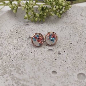 Concrete jewelry set Azura concrete jewelry/chain/handmade/earrings/medallion/concrete jewels/blue/copper decorated Ohrstecker