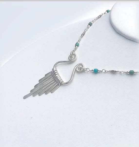 Sterling Silver Fringe Necklace Goldstone Necklace